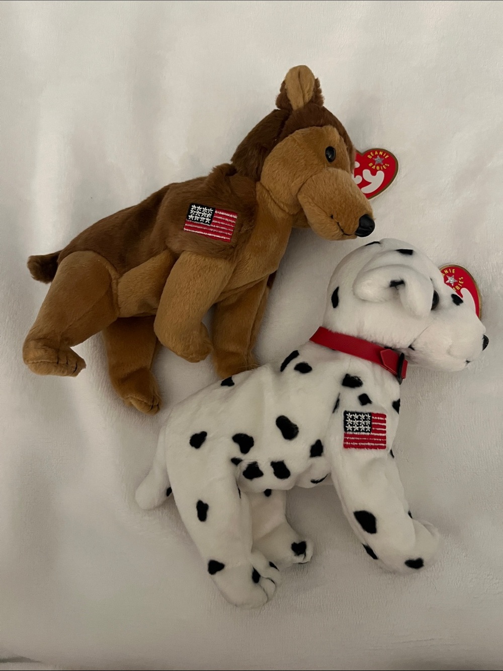 TY Beanie Baby Rescue and Courage 9/11 Memorial Dogs Set